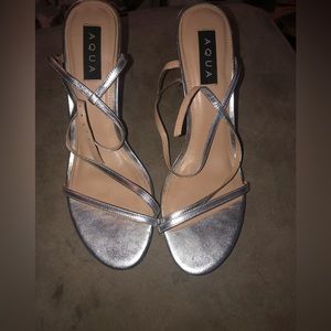 Silver flats heels